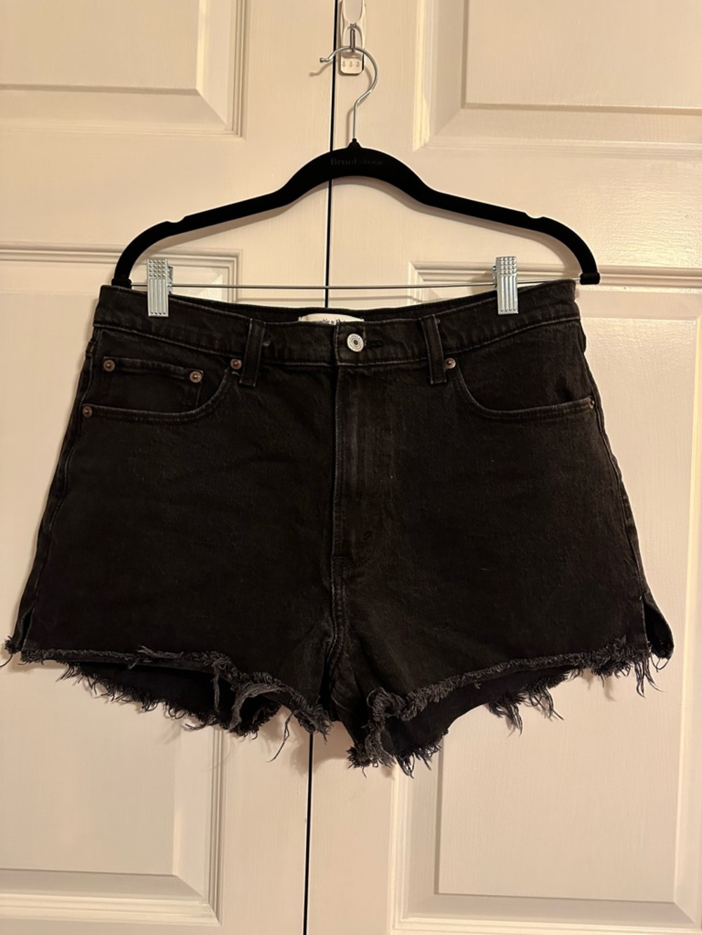 Abercrombie & Fitch Black Distressed Denim Cutoff Shorts